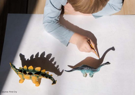 Outdoor shadow tracing science activity for children